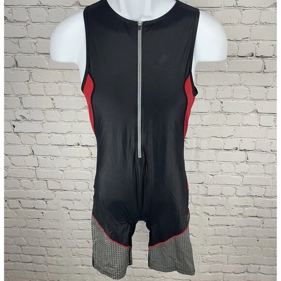 Rocket Science Sports Black Triathlon Sleeveless Zipped Racing Suit Size Large L